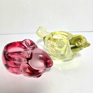 Vintage Indiana Glass "Candle Lane Critters" Bunny & Chick Votive Holders 1980s